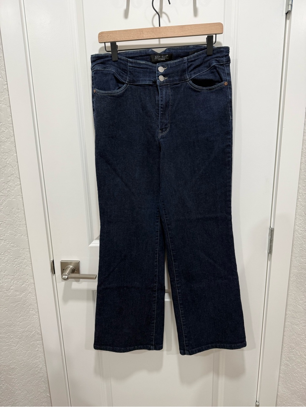 Judy Blue High Waist Rinse Wash Wide Leg Jeans Size 13/31 Modern Retro